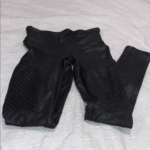 Spank Motto Leather Leggings